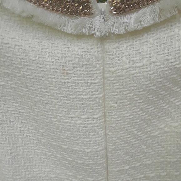 Rachel Zoe Chain Off White Tweed Fringe Trim - Picture 5 of 10